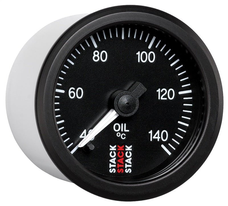 AutoMeter - Autometer Stack 52mm 40-140 Deg C 1/8in NPTF Male Pro Stepper Motor Oil Temp Gauge - Black - Demon Performance