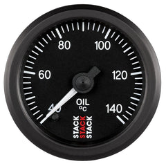 AutoMeter - Autometer Stack 52mm 40-140 Deg C 1/8in NPTF Male Pro Stepper Motor Oil Temp Gauge - Black - Demon Performance