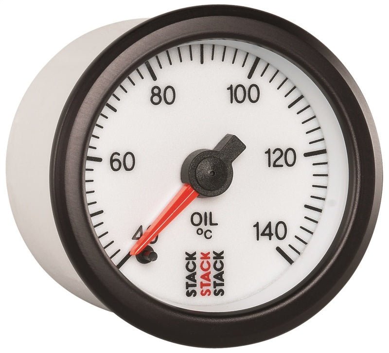 AutoMeter - Autometer Stack 52mm 40-140 Deg C 1/8in NPTF Male Pro Stepper Motor Oil Temp Gauge - White - Demon Performance