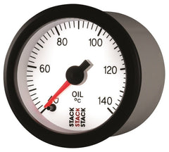 AutoMeter - Autometer Stack 52mm 40-140 Deg C 1/8in NPTF Male Pro Stepper Motor Oil Temp Gauge - White - Demon Performance