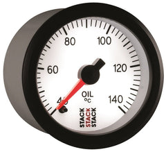 AutoMeter - Autometer Stack 52mm 40-140 Deg C 1/8in NPTF Male Pro Stepper Motor Oil Temp Gauge - White - Demon Performance