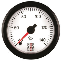 AutoMeter - Autometer Stack 52mm 40-140 Deg C 1/8in NPTF Male Pro Stepper Motor Oil Temp Gauge - White - Demon Performance