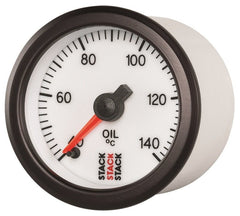 AutoMeter - Autometer Stack 52mm 40-140 Deg C 1/8in NPTF Male Pro Stepper Motor Oil Temp Gauge - White - Demon Performance