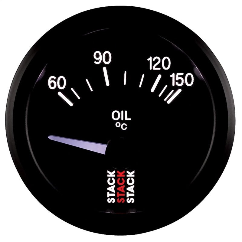 AutoMeter - Autometer Stack 52mm 60-150 Deg C M10 Male Electric Oil Temp Gauge - Black - Demon Performance