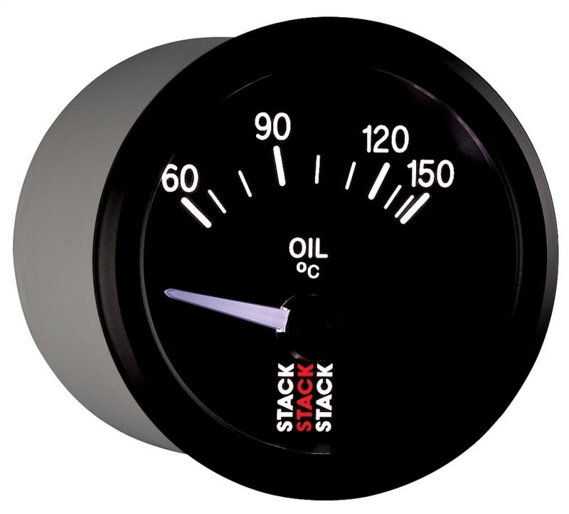 AutoMeter - Autometer Stack 52mm 60-150 Deg C M10 Male Electric Oil Temp Gauge - Black - Demon Performance