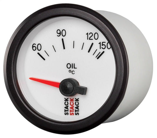 AutoMeter - Autometer Stack 52mm 60-150 Deg C M10 Male Electric Oil Temp Gauge - White - Demon Performance