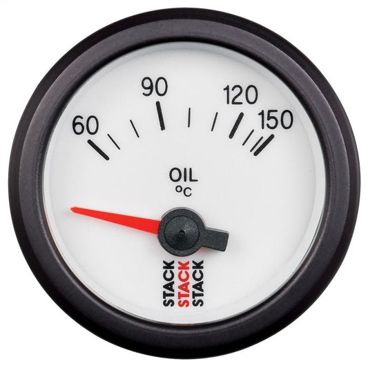 AutoMeter - Autometer Stack 52mm 60-150 Deg C M10 Male Electric Oil Temp Gauge - White - Demon Performance