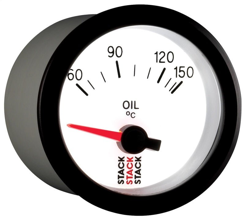 AutoMeter - Autometer Stack 52mm 60-150 Deg C M10 Male Electric Oil Temp Gauge - White - Demon Performance