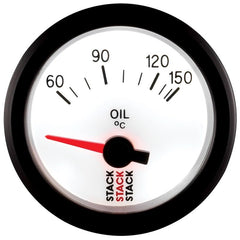 AutoMeter - Autometer Stack 52mm 60-150 Deg C M10 Male Electric Oil Temp Gauge - White - Demon Performance