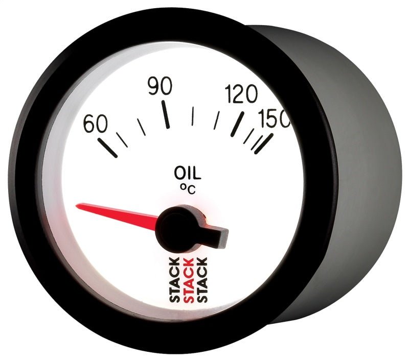 AutoMeter - Autometer Stack 52mm 60-150 Deg C M10 Male Electric Oil Temp Gauge - White - Demon Performance