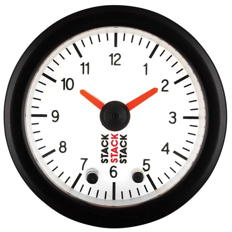 AutoMeter - Autometer Stack Analog Clock Gauge - White - Demon Performance