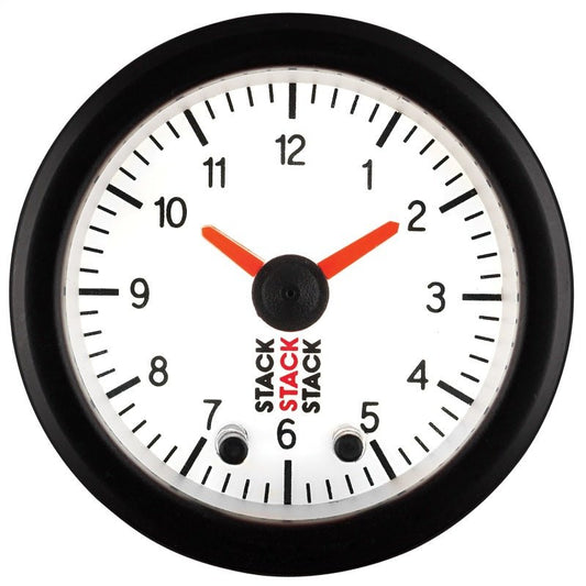 AutoMeter - Autometer Stack Analog Clock Gauge - White - Demon Performance