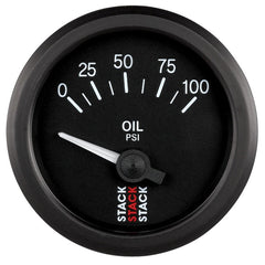 AutoMeter - Autometer Stack Instruments 52mm 0-100 PSI 1/8in NPTF Electronic Oil Pressure Gauge - Black - Demon Performance