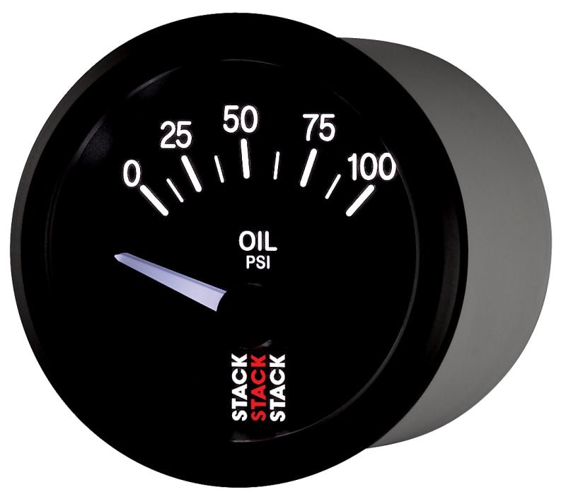 AutoMeter - Autometer Stack Instruments 52mm 0-100 PSI 1/8in NPTF Electronic Oil Pressure Gauge - Black - Demon Performance