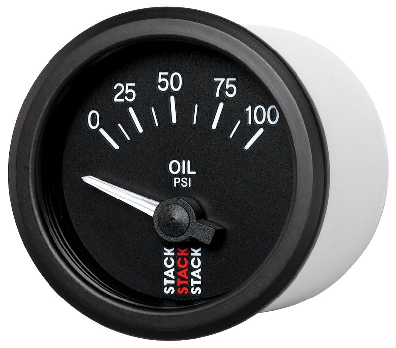 AutoMeter - Autometer Stack Instruments 52mm 0-100 PSI 1/8in NPTF Electronic Oil Pressure Gauge - Black - Demon Performance