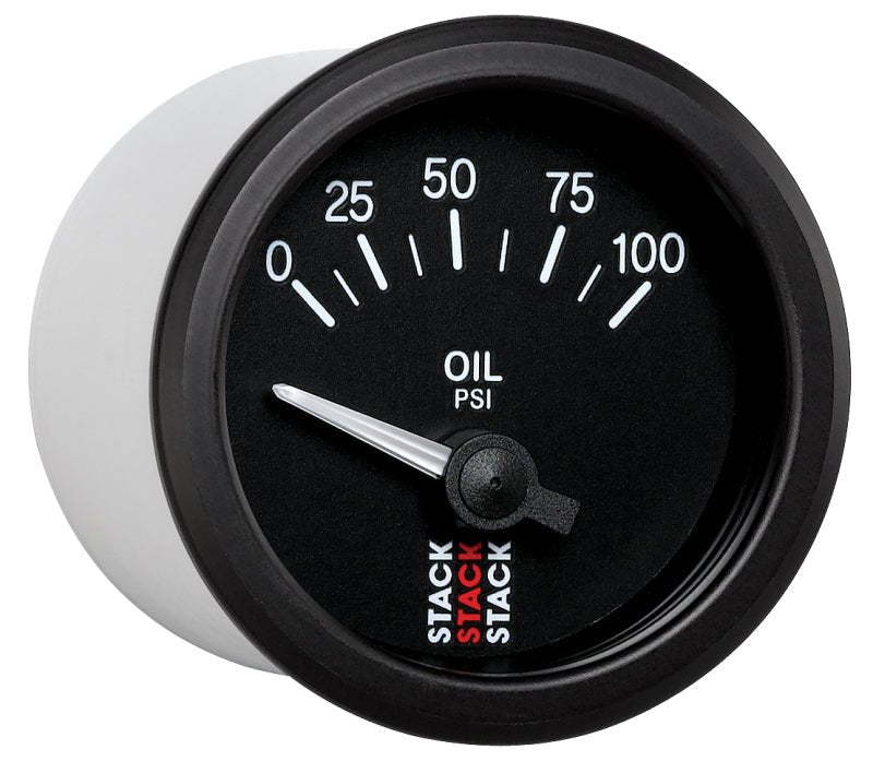 AutoMeter - Autometer Stack Instruments 52mm 0-100 PSI 1/8in NPTF Electronic Oil Pressure Gauge - Black - Demon Performance