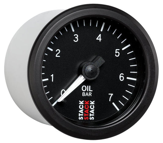 AutoMeter - Autometer Stack Instruments 52mm 0-7 BAR M10 (M) Mechanical Oil Pressure Gauge - Black - Demon Performance