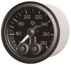 AutoMeter - Autometer Stack Instruments 52mm 140-280 Deg F 1/8in NPTF Male Pro Control Oil Temp Gauge - Black - Demon Performance