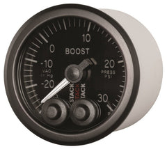 AutoMeter - Autometer Stack Instruments 52mm -30INHG To +30PSI Pro Control Boost Pressure Gauge - Black - Demon Performance