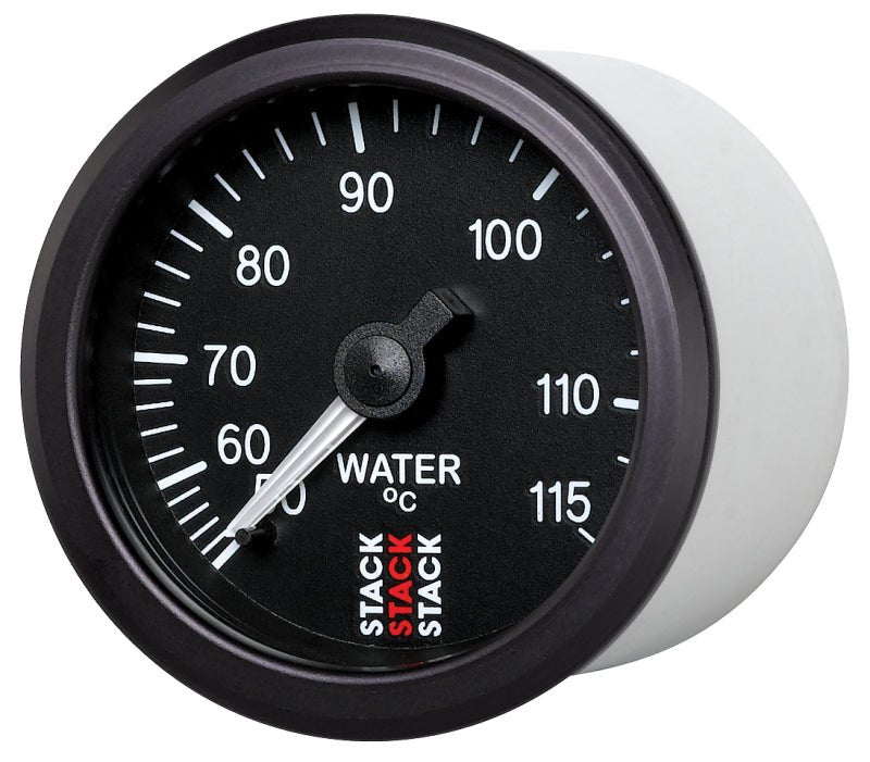 AutoMeter - Autometer Stack Instruments 52mm 50-115 Celsius 3/8 BSPT (M) Mechanical Water Temp Gauge - Black - Demon Performance