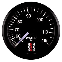 AutoMeter - Autometer Stack Instruments 52mm 50-115 Celsius 3/8 BSPT (M) Mechanical Water Temp Gauge - Black - Demon Performance