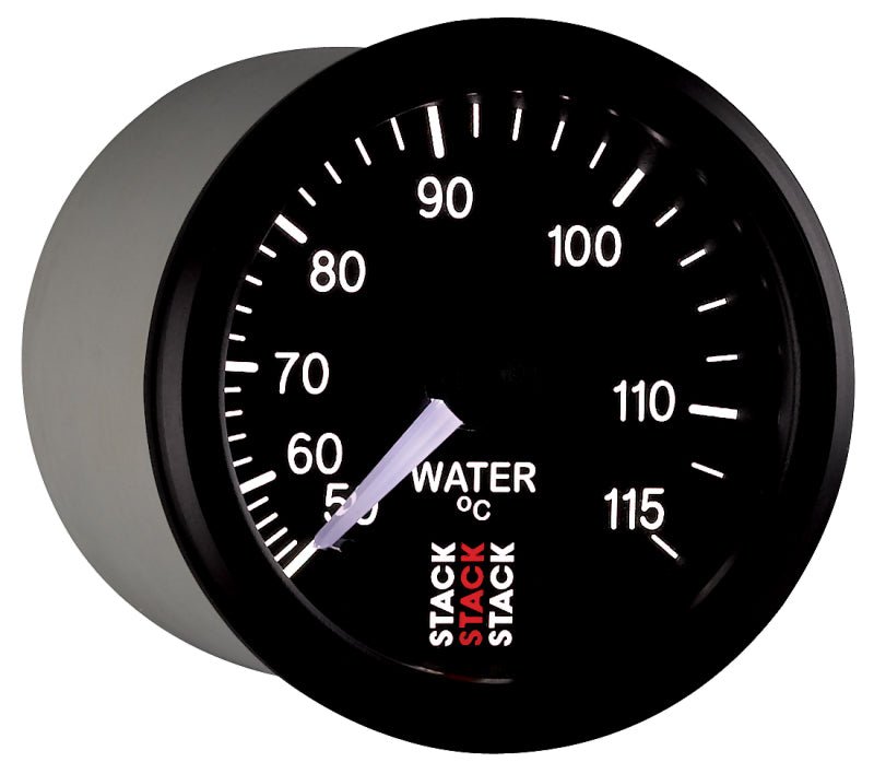 AutoMeter - Autometer Stack Instruments 52mm 50-115 Celsius 3/8 BSPT (M) Mechanical Water Temp Gauge - Black - Demon Performance