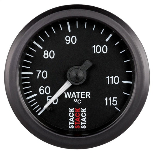 AutoMeter - Autometer Stack Instruments 52mm 50-115 Celsius 3/8 BSPT (M) Mechanical Water Temp Gauge - Black - Demon Performance