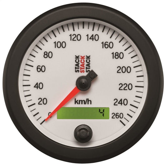 AutoMeter - Autometer Stack Instruments 88MM 0-260 KM/H Programmable Speedometer - White - Demon Performance