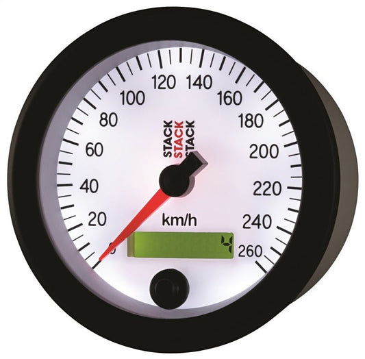 AutoMeter - Autometer Stack Instruments 88MM 0-260 KM/H Programmable Speedometer - White - Demon Performance