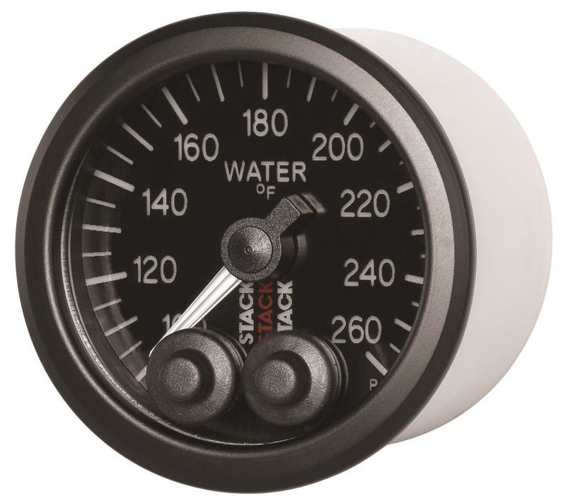 AutoMeter - Autometer Stack Pro Control 52mm 100-260 deg F Water Temp Gauge - Black (1/8in NPTF Male) - Demon Performance