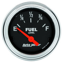 AutoMeter - Autometer Traditional Chrome 2-1/16in 33 Ohm - 240 Ohm Full Electrical Fuel Level Gauge - Demon Performance