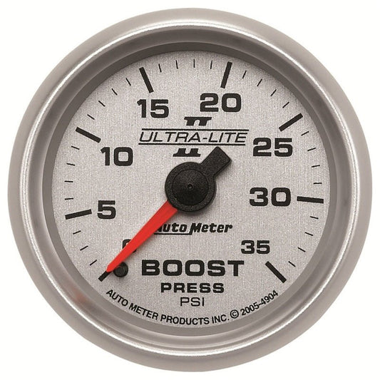 AutoMeter - Autometer UL II Boost Gauge 2-1/16in Mechanical Pressure Ultra-Lite Gauge 35PSI - Demon Performance