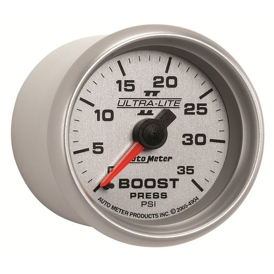 AutoMeter - Autometer UL II Boost Gauge 2-1/16in Mechanical Pressure Ultra-Lite Gauge 35PSI - Demon Performance