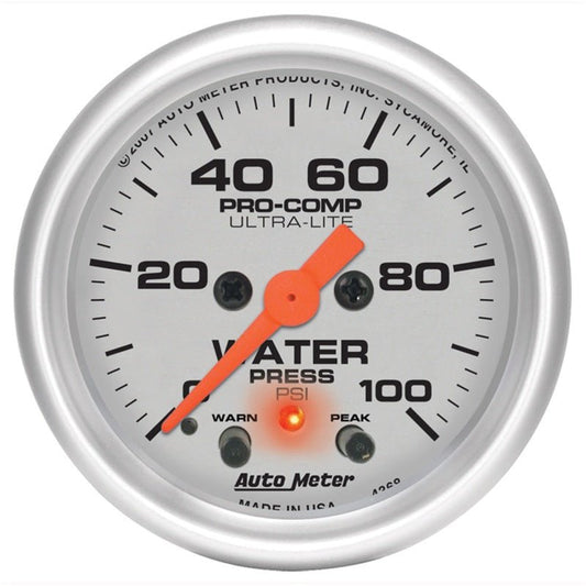 AutoMeter - Autometer Ultra-Lite 2-1/16in 0-100PSI Electronic Water Pressure Gage - Demon Performance