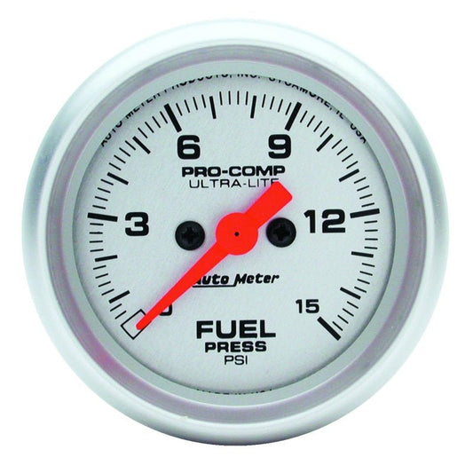 AutoMeter - Autometer Ultra-Lite 2-1/16in 15psi Fuel Pressure Gauge - Digital Stepper Motor - Demon Performance