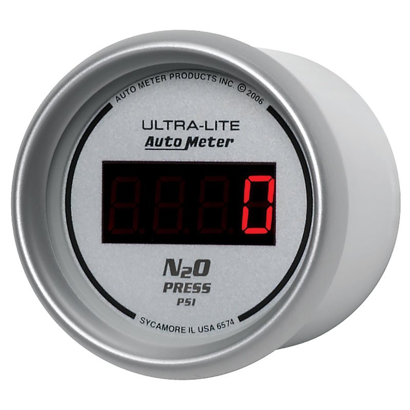 AutoMeter - Autometer Ultra-Lite 2-1/16in 1600 PSI Digital Nitrous Pressure Gauge - Silver - Demon Performance