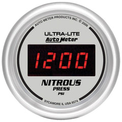 AutoMeter - Autometer Ultra-Lite 2-1/16in 1600 PSI Digital Nitrous Pressure Gauge - Silver - Demon Performance