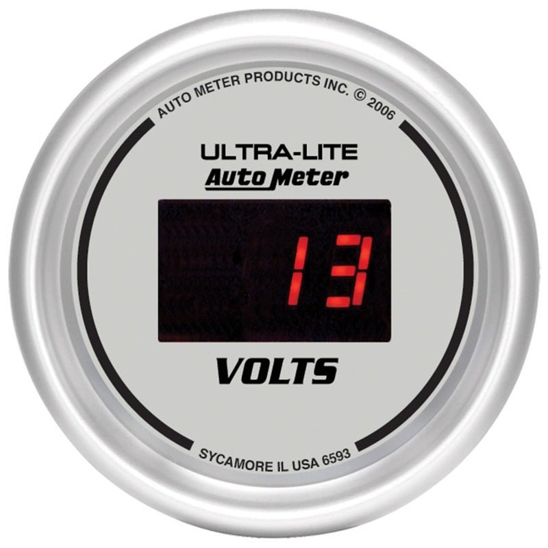 AutoMeter - Autometer Ultra-Lite 2-1/16in 8-18 Volts Digital Voltmeter - Demon Performance