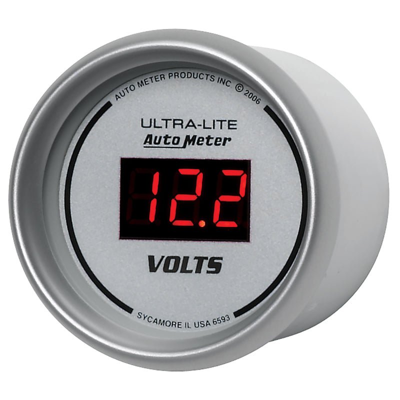 AutoMeter - Autometer Ultra-Lite 2-1/16in 8-18 Volts Digital Voltmeter - Demon Performance