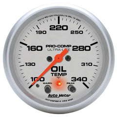 AutoMeter - Autometer Ultra-Lite 2-5/8in. / 100-340 Degree F (Stepper Motor) Oil Temperature Gauge - Demon Performance