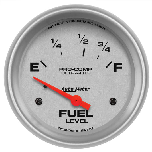 AutoMeter - Autometer Ultra-Lite 2-5/8in 73-10 Ohm Fuel Level Gauge - Demon Performance