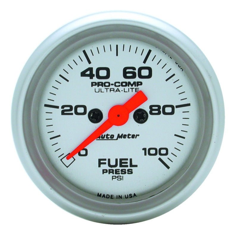 AutoMeter - Autometer Ultra-Lite 52mm 0-100 PSI Electronic Fuel Pressue Gauge - Demon Performance