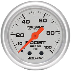 AutoMeter - Autometer Ultra-Lite 52mm 0-100 PSI Mechanical Boost Gauge - Demon Performance