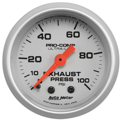 AutoMeter - Autometer Ultra-Lite 52mm 0-100 PSI Mechanical Exhaust Pressure Gauge - Demon Performance