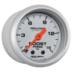 AutoMeter - Autometer Ultra-Lite 52mm 0-15 PSI Mechanical Boost Gauge - Demon Performance