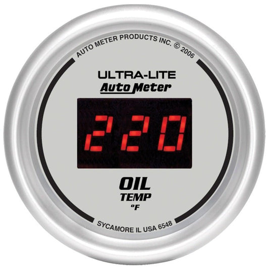 AutoMeter - Autometer Ultra-Lite 52MM 0-340 Deg F Digital Oil Temperature - Demon Performance