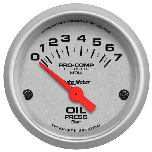 AutoMeter - Autometer Ultra-Lite 52mm 0-7 Bar Electronic Oil Pressure Gauge - Demon Performance