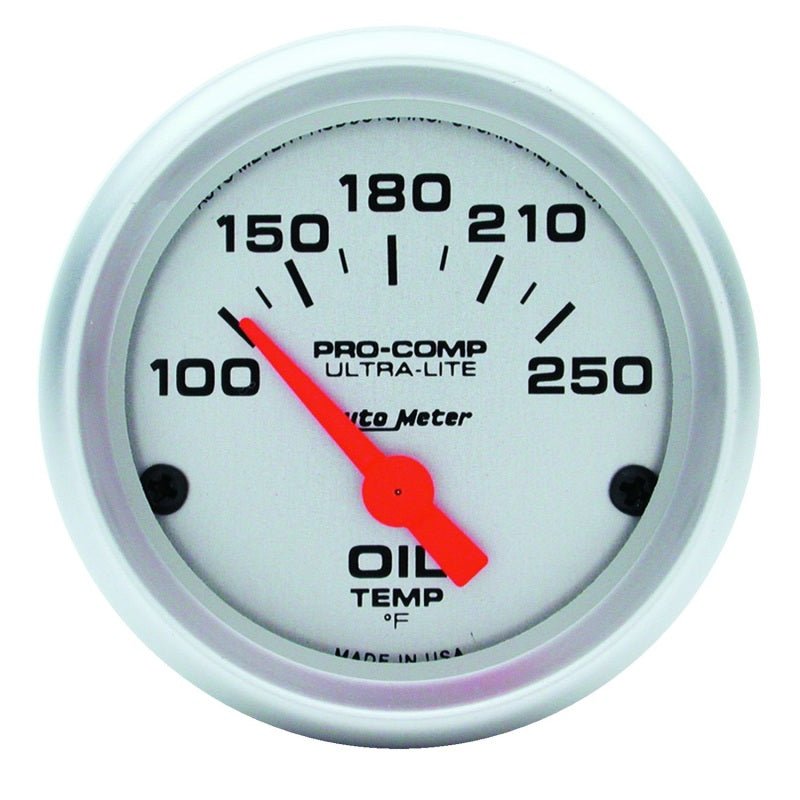 AutoMeter - Autometer Ultra-Lite 52mm 100-250 Deg F Electronic Oil Temperature Gauge - Demon Performance