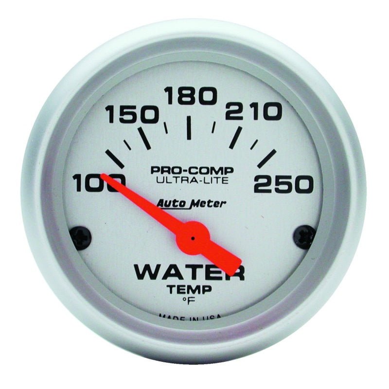 AutoMeter - Autometer Ultra-Lite 52mm 100-250 Deg F Short Sweep ElectricWater Temp Gauge - Demon Performance