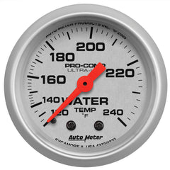 AutoMeter - Autometer Ultra-Lite 52mm 120-240 Deg F Mechanical Water Temp Gauge 12in Tubing - Demon Performance